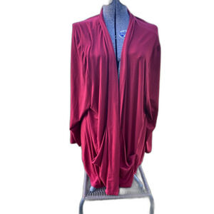 Kiyonna Plus Size 5X Soft Jersey Long Line Open Front Cardigan Made in the USA